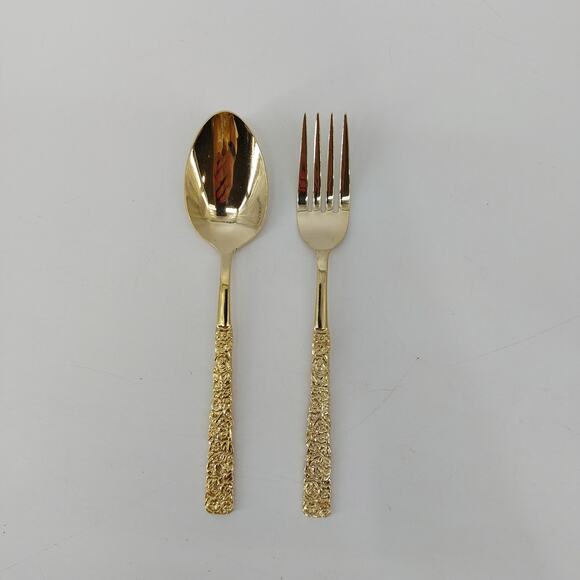 National Stainless Japan Hollywood Fork Spoon Set Floral 2 - Picture 5 of 11